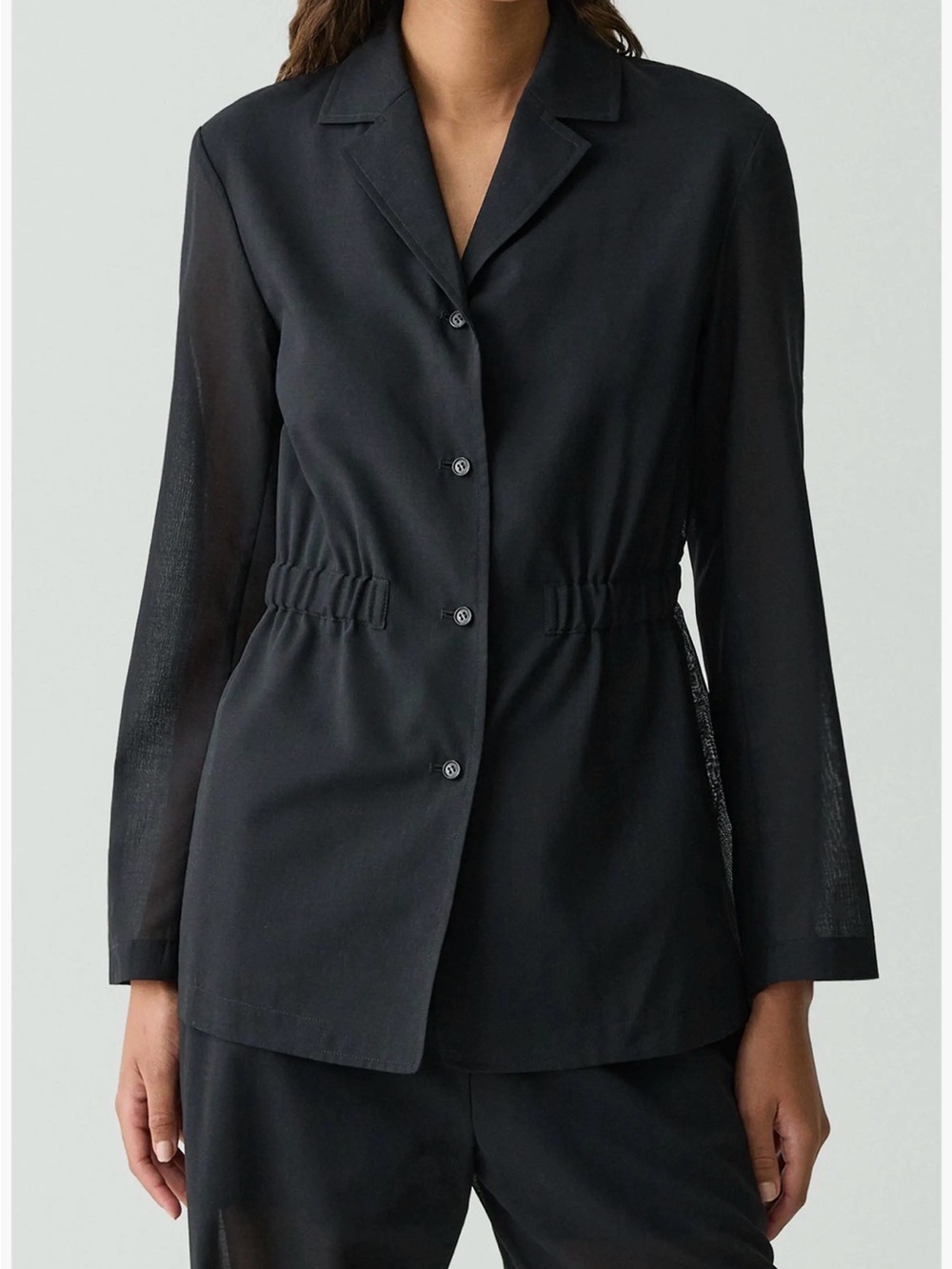 Theory Black Lightweight Wool Cinched Waist Jacket, size 0, NWT
